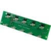 The Elektra 05143035 Electronic Card is a green circuit board featuring ten push buttons, metal connectors, numbered labels, codes, and a faint 1st-Line Equipment watermark. © 2025 1st-line.com