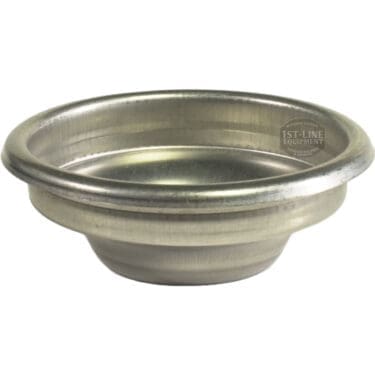 The Lelit 1600065 IMS 58mm 1-Cup Filter Basket (9-11g) is a stainless steel basket with a wide rim and shallow bowl for holding coffee grounds in compatible espresso machines. © 2025 1st-line.com