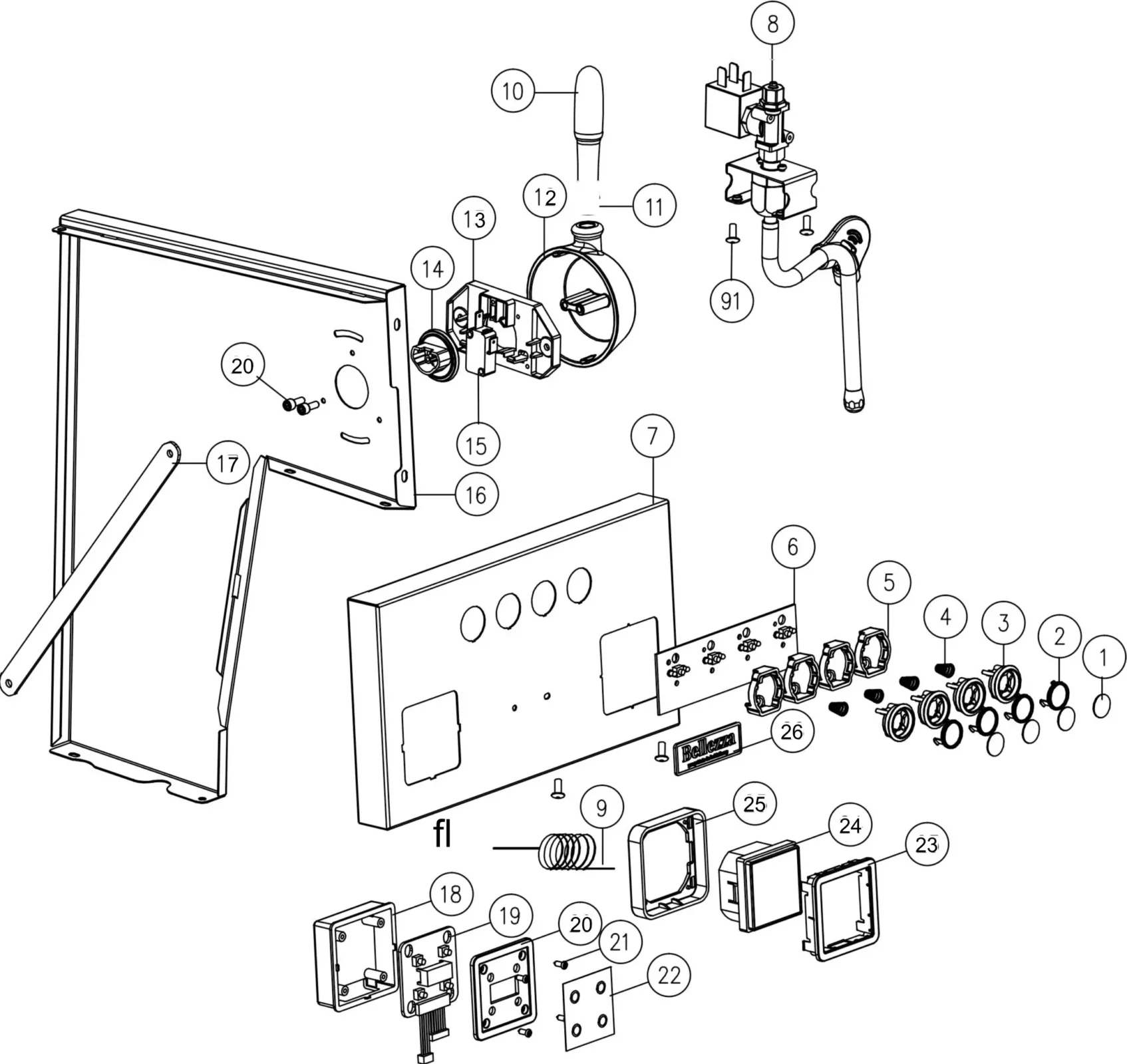 Bellezza Bellona Parts: Diagrams & Component Finder