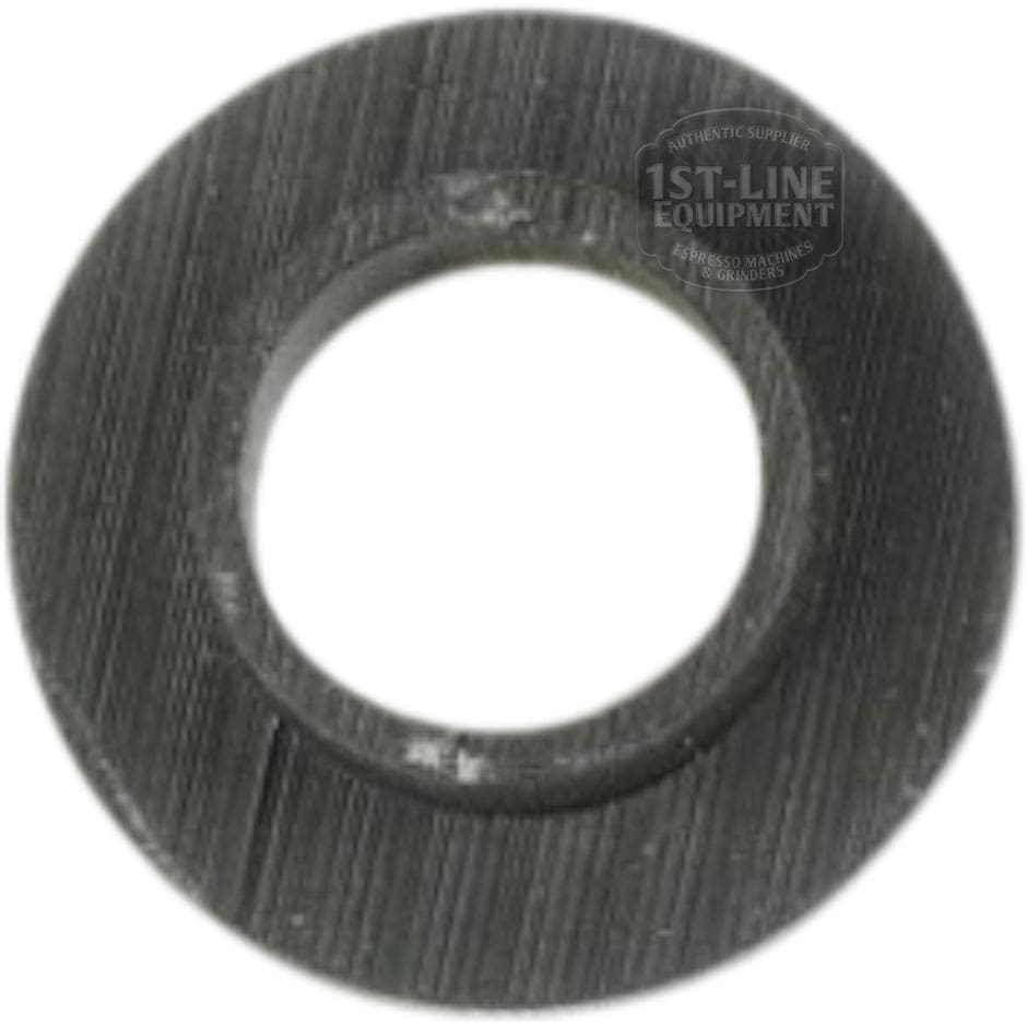 A close-up image of a black, circular VBM BOCCOLANYLON Side Panel Screw Holder with a large central hole and visible linear surface texture. Subtle 1st-Line Equipment branding appears on top. © 2025 1st-line.com