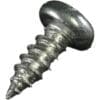 A close-up image shows the Bellezza BE.001.019 Self Tapping Screw, featuring a shiny silver finish, round head, and spiral threads, set against a white background. © 2025 1st-line.com