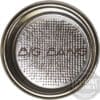 A close-up shows the IMS Big Bang 2-cup Filter Basket 22/24.5 grams D.58 with its name engraved on the metallic, perforated 58mm portafilter surface. © 2025 1st-line.com