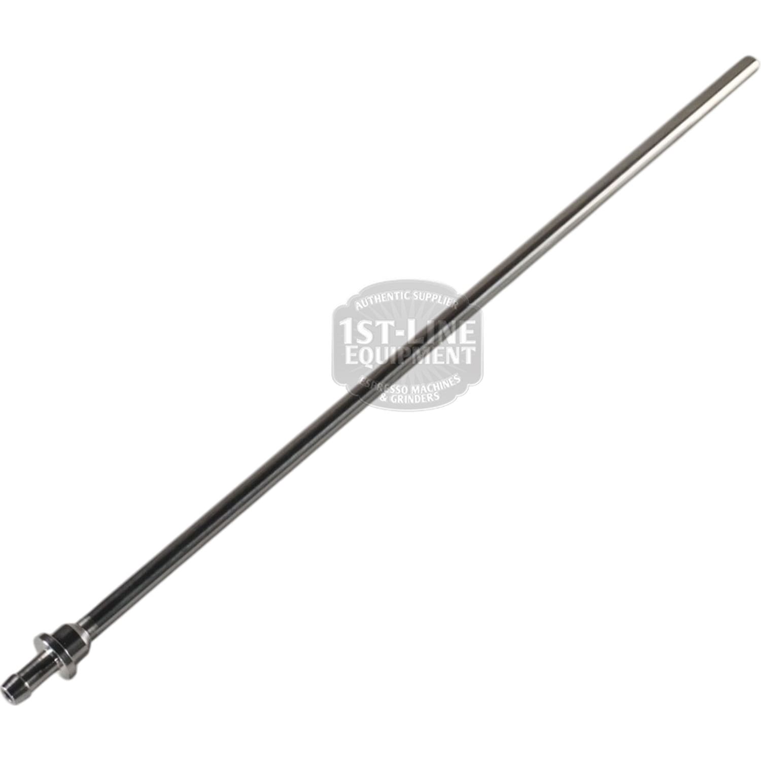 A long, straight metal rod with a threaded end and a collar near the base is shown on a white background—its the Bellezza BE.005.006 Bellona Water Conduit Wand. © 2025 1st-line.com