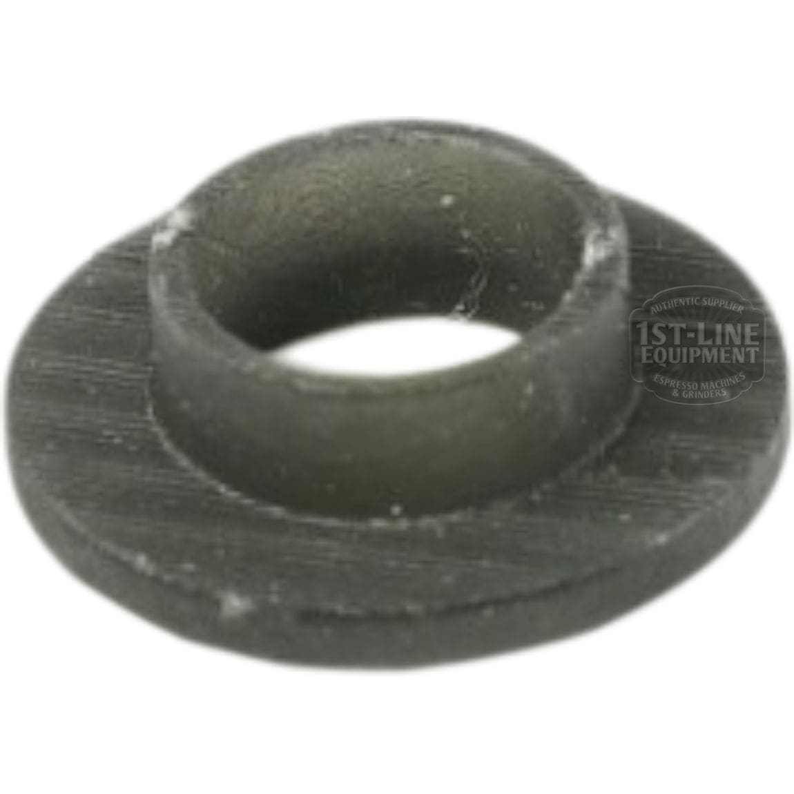 Close-up of a black VBM BOCCOLANYLON Side Panel Screw Holder, circular and flat with a raised cylindrical center, designed for securing side panel screws, shown against a white background. © 2025 1st-line.com