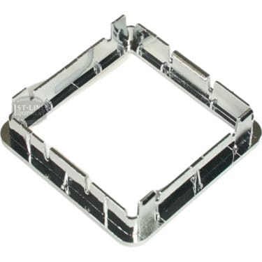 The Bellezza BE.001.021 Bellona Decorative Piece is a square metal frame with raised edges and several small tabs along its sides, likely serving as a holder or stylish component, displayed against a white background. © 2025 1st-line.com