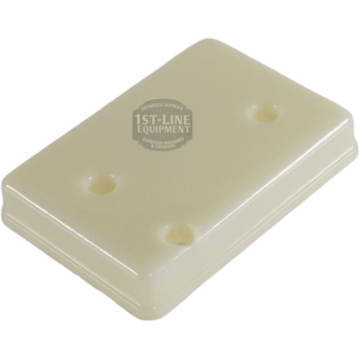 The Bellezza IN.005.014 Inizio Display Panel Bracket is a rectangular, off-white plastic tray with three circular indentations on top, designed to complement your Bellezza setup; shown on a white background. © 2025 1st-line.com