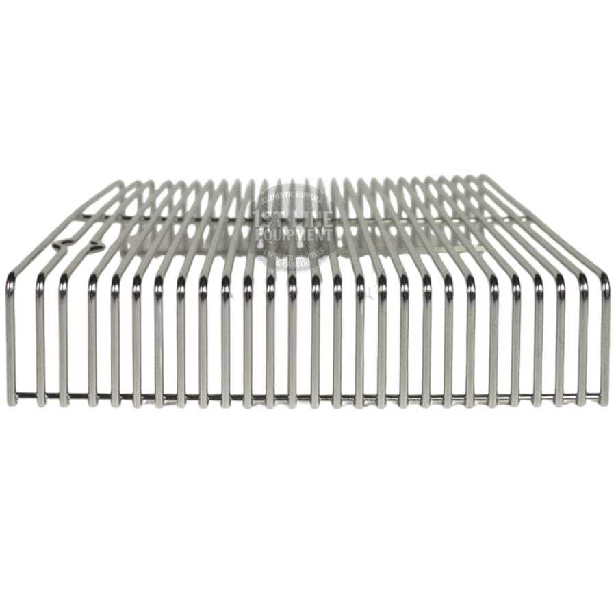 The Bezzera 5074622R Grid for Drip Tray is shown from a low, front-facing angle. This metal wire rack has evenly spaced, parallel bars and is set against a white background. © 2025 1st-line.com