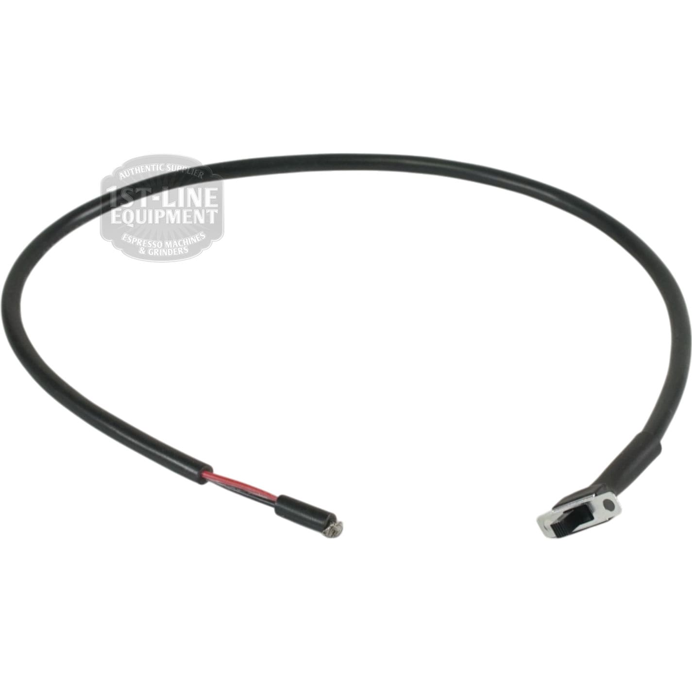 The VBM ELETCAVMICRSCOR Wired Slide Switch, featuring a black cable with a metal sensor on one end and a connector on the other, is shown against a white background. © 2025 1st-line.com