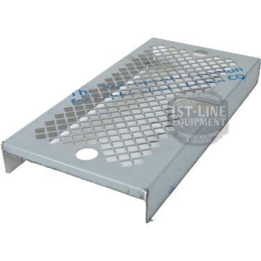 The Torre T02APP002 Stainless Steel Drip Tray Grid T02 features a rectangular design with diamond-patterned grid, two round holes, and raised sides, serving as a drip tray part for espresso machines. Model: T02APP002. © 2025 1st-line.com