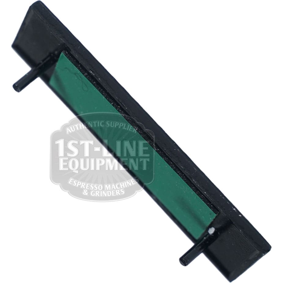 The Torre TARG0001 Peppina Name Plate is a rectangular black plastic frame with a green translucent center panel and two pegs on each end, displayed against a white background. © 2025 1st-line.com