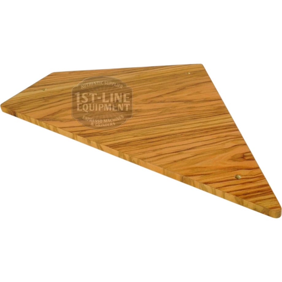 The ACS Vostok Side Panel Olive Wood Kit features a triangular striped olive wood panel, shown from above on a white background, with four small metal rivets at the corners and a subtle ACS Vostok logo with 1st-Line Equipment. © 2025 1st-line.com