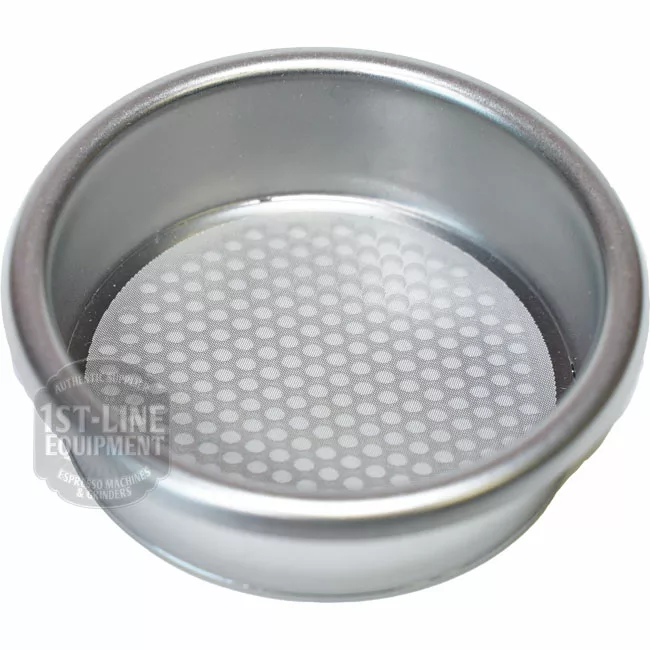 The E&B Lab B702TH22/ONE All-in-One Filter Basket is a round, stainless steel espresso basket with straight sides and a perforated bottom for holding coffee grounds and brewing espresso. © 2025 1st-line.com