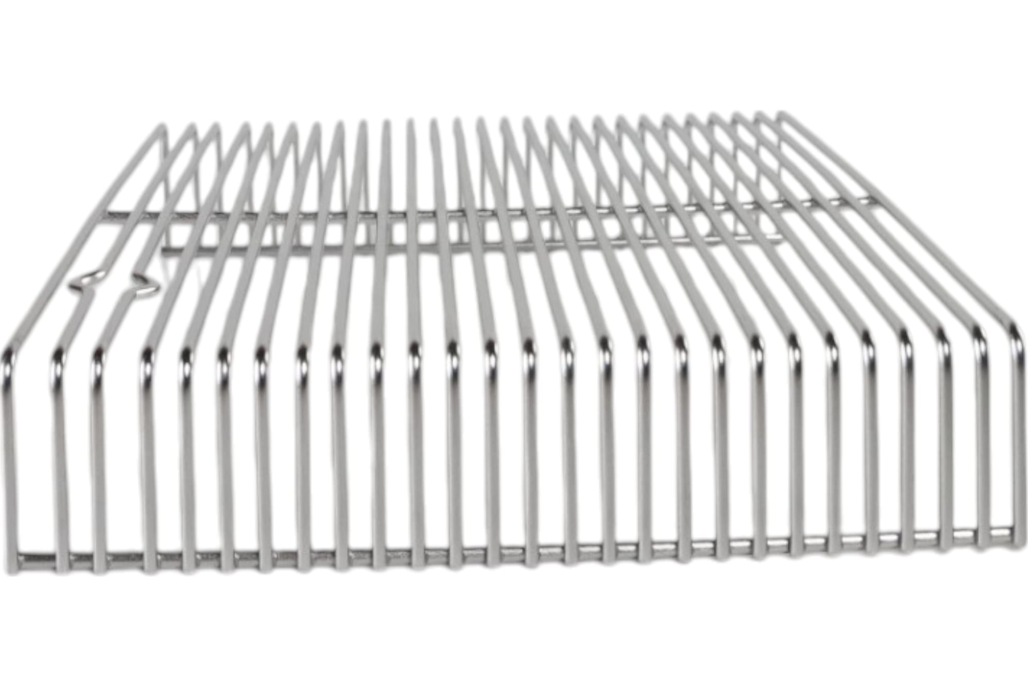 The Bezzera 5261019 Drain Grid is a shiny stainless steel rack with evenly spaced parallel bars, shown from a low angle against a white background, designed for Bezzera products. © 2025 1st-line.com