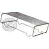 The Lelit 1600027 Drip Tray Riser/Extender for Giulietta is a rectangular stainless steel wire rack with open sides and a grid top, designed to support cups or items on espresso machines or kitchen counters. © 2025 1st-line.com