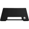 The Eureka Weighing Plate for the Precisa Scale is a black, rectangular stand with a central cutout and a white fleur-de-lis emblem in the lower right corner, offering a sleek and functional design. © 2025 1st-line.com