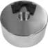 A silver round metal object with a central threaded hole sits on a white surface, stacked with three black semicircular pieces—this is the Eureka ACC-PIS-005-1KIT 58.3mm Piston Adapter Kit. © 2025 1st-line.com