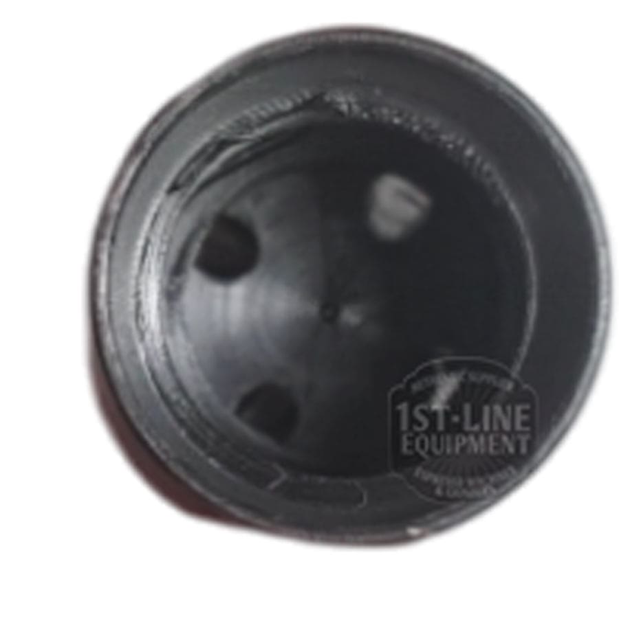 Close-up view of the interior of a black V315K Cylindrical Peek Steam Stem (1/8F) with four 1.5mm holes and “1ST-LINE EQUIPMENT” faintly visible inside. © 2025 1st-line.com