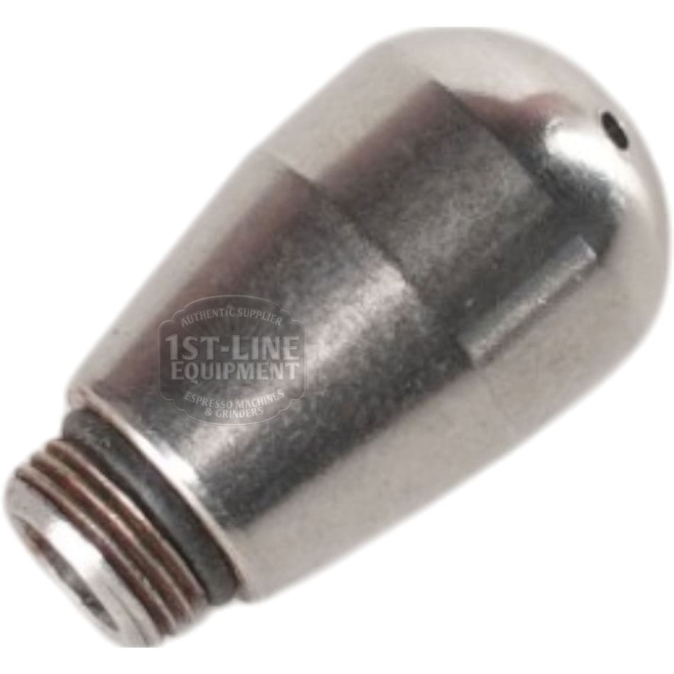 The S..445 Steam Tip is a metallic, bullet-shaped part with a threaded base, designed for machinery or equipment, shown against a white background. © 2025 1st-line.com