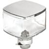 Inspired by the sleek Eureka ACC-CMV-001-1KIT Mignon Glass Bean Hopper, this clear glass square dispenser with a shiny silver metal lid and spout is designed for easily storing and pouring liquids such as soap or lotion. © 2025 1st-line.com