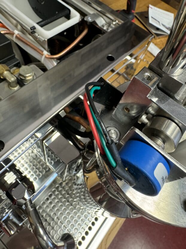 Exposed grouphead top on Rocket Epica Dual Boiler Espresso Machine