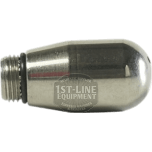 A metallic, bullet-shaped Torre SPRU0001 3-hole Steam Tip with threaded end and rubber gasket is shown on a white background, with faint 1st-Line Equipment branding visible on its surface. © 2025 1st-line.com