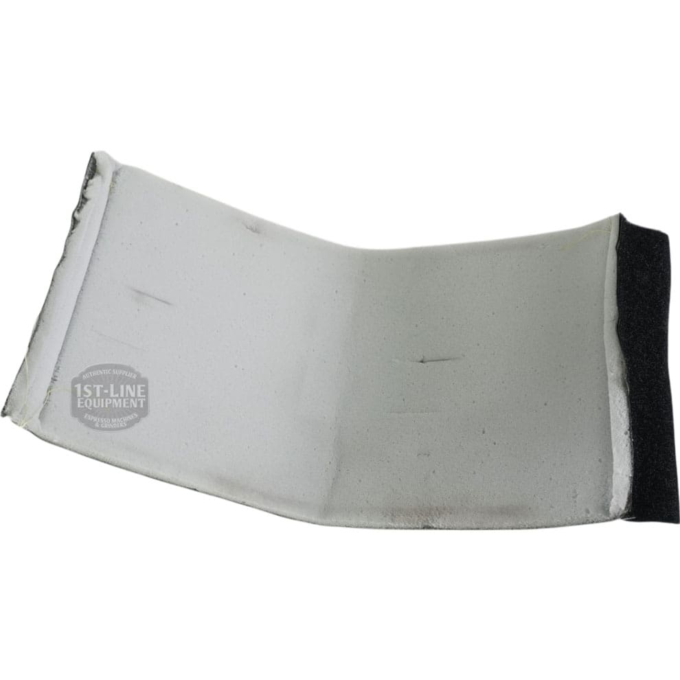 Curved, rectangular white foam with black edges and some creases, designed as thermal insulation for the Lelit 8300005 Elizabeth Steam Boiler (Used), shown on a plain white background. © 2025 1st-line.com