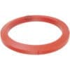The Cafelat NS 2 Red Silicone Portafilter Gasket for Nuova Simonelli (71x56.5x8.3mm) is a red, circular gasket with a flat profile shown at an angle on a white background. © 2025 1st-line.com