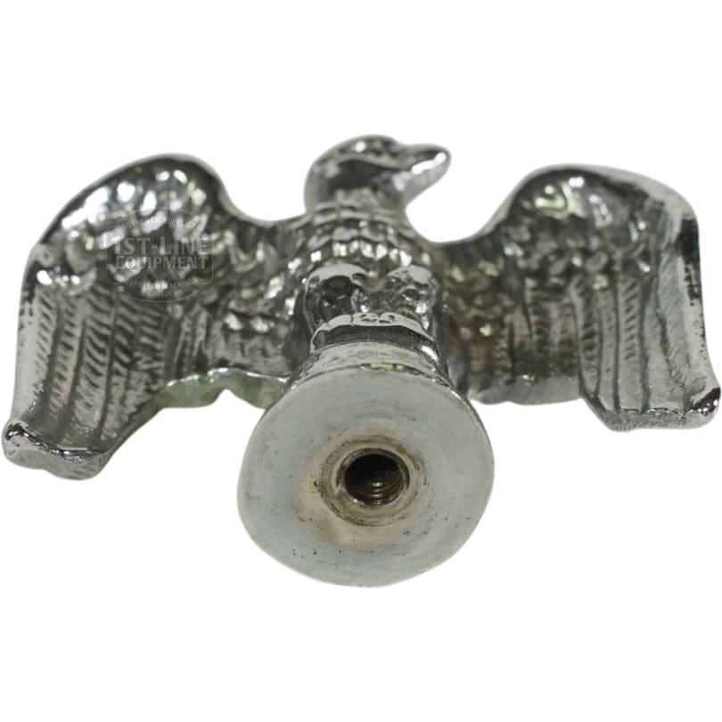 The Elektra 00658021 Chrome Eagle (A1C chrome) features a front-facing, outstretched-wing design and a threaded base for attachment to the Mini Verticale or similar devices. © 2025 1st-line.com