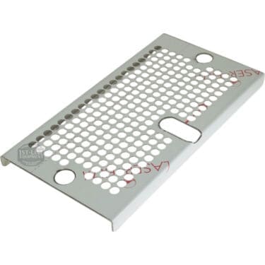 The ROCKET A019904346 Drip Tray Cover Grid features rounded edges, circular holes with two larger ones on opposite ends, and is labeled LASCAR and branded by 1ST-LINE EQUIPMENT. © 2025 1st-line.com