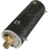 USED Lelit 1000165 Coffee Boiler Assembly: Cylindrical unit with black insulation cover, metal fittings, threaded ports, and a brass connector—ideal as a used coffee boiler or compatible replacement for Lelit machines. © 2025 1st-line.com
