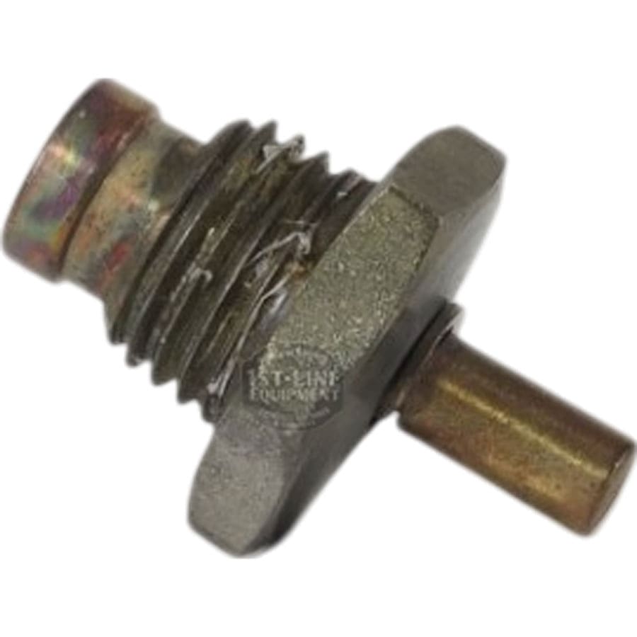 A close-up of a used VBM VALVSFME 1/4 Bleeder/Vacuum Breaker Valve, featuring a metal, hexagonal base and cylindrical tip with visible wear. © 2025 1st-line.com