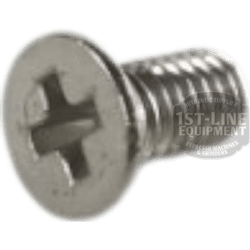 Close-up image of an Ascaso SP.101 Stainless Steel Screw M3x8 mm with a flat, round top and threaded body, shown on a white background. © 2025 1st-line.com