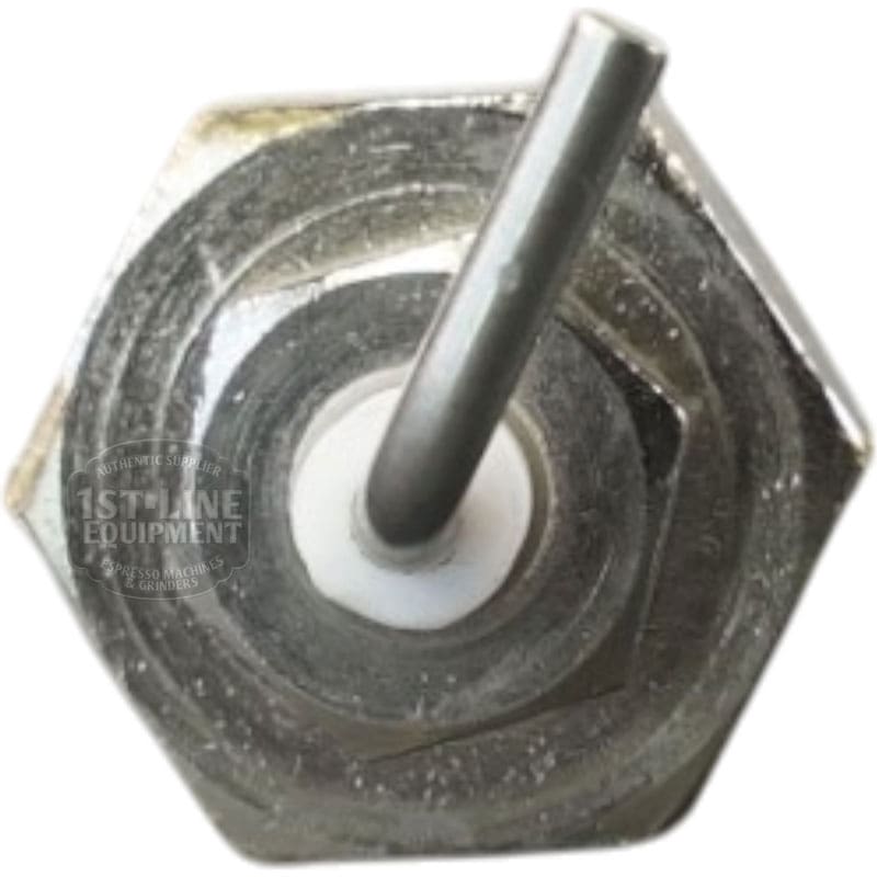 Close-up of a VBM ELETSON Steam Boiler Water Level Probe - USED, showing its hexagonal metal body with a white center and angled rod, typically used for monitoring water levels in steam boiler systems. © 2025 1st-line.com