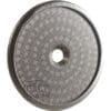 The Bellezza BE.090.006 Bellona Dispersion Shower Screen is a round, flat metal coffee filter with fine mesh and a center hole, designed for use in espresso machines. © 2025 1st-line.com