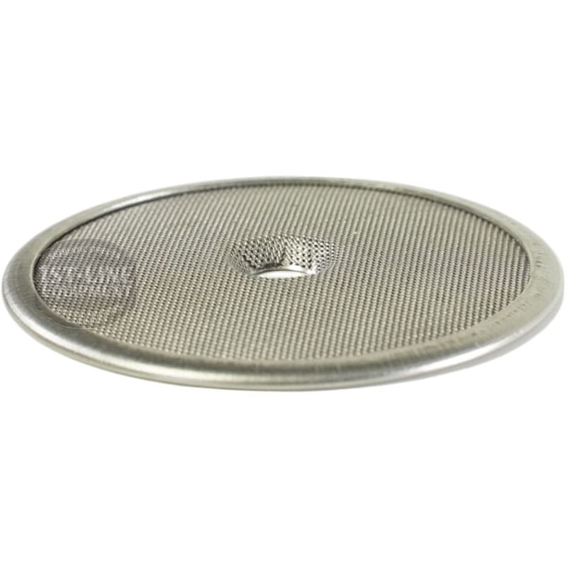 The Bellezza BE.090.006 Bellona Dispersion Shower Screen is a round metal mesh filter with a raised center, typically used in coffee makers or espresso machines, shown on a white background. © 2025 1st-line.com