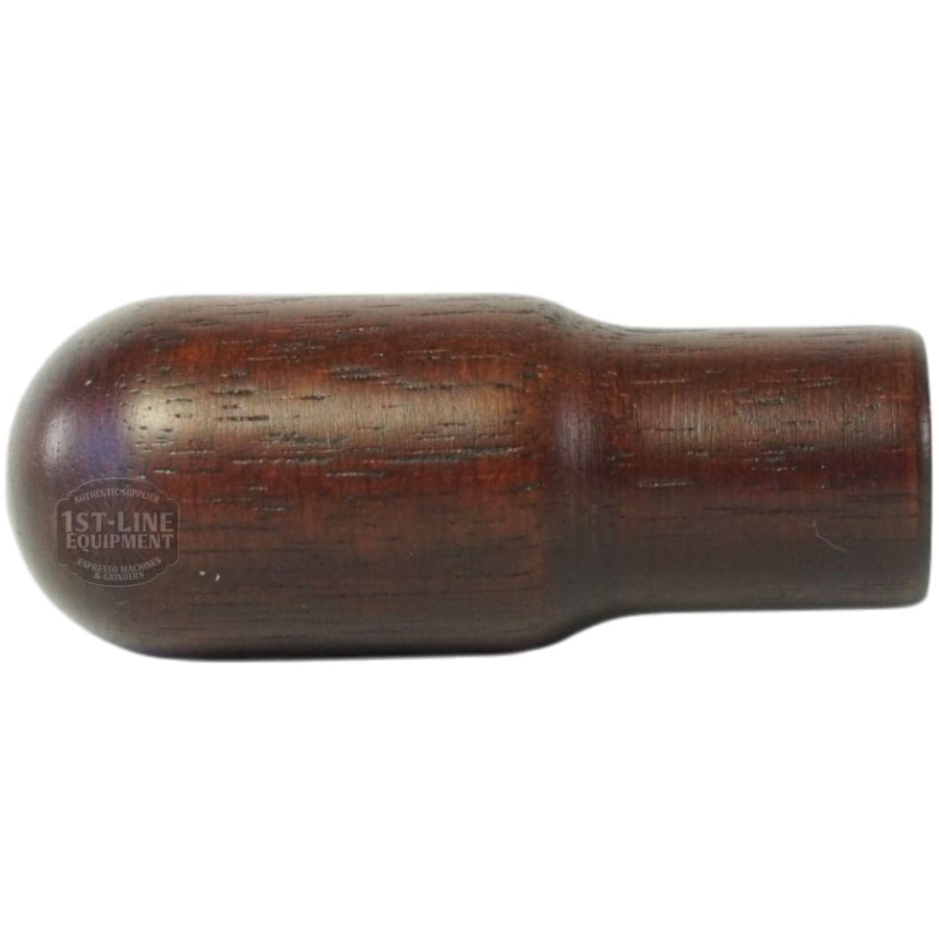 The Torre MANP0001 Dark Wood Joystick Handle features a cylindrical, rounded-end design, shown from the side against a white background. © 2025 1st-line.com