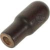 The Torre MANP0001 Dark Wood Joystick Handle features a rounded top, cylindrical base, smooth finish, and threaded metal insert for secure attachment to espresso machine levers. © 2025 1st-line.com