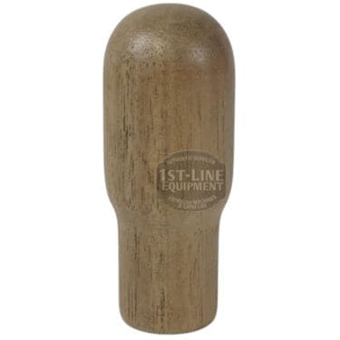 The Torre MANP0001LW Light Wood Joystick Handle has a smooth, rounded top and cylindrical base, with the 1st-Line Equipment logo printed on the front. © 2025 1st-line.com
