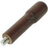 The Torre MANP0006 Dark Wood Filterholder Handle features a smooth, dark finish and a threaded metal screw, designed as a replacement part for espresso machine tools. © 2025 1st-line.com