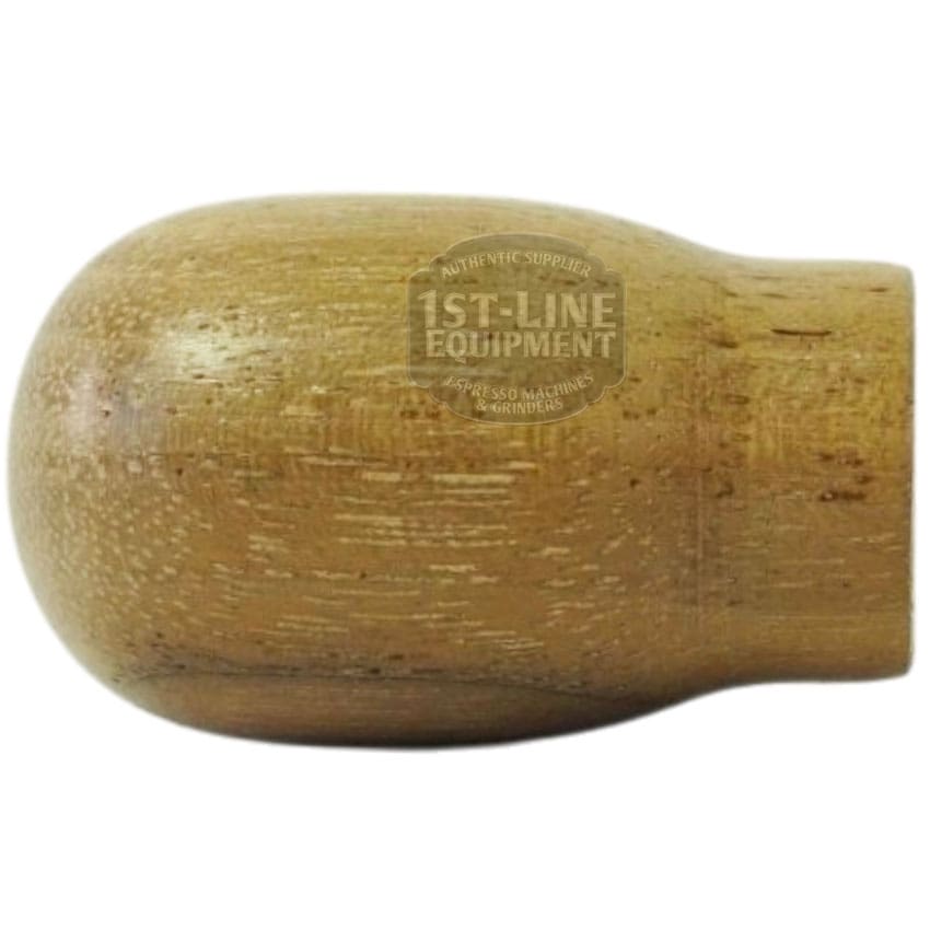The Torre MANP0010LW Light Wood Flow Control Handle has a rounded design with a smooth finish and visible wood grain, featuring a cylindrical base and dome-shaped top, shown against a white background. Ideal as a replacement handle. © 2025 1st-line.com