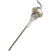 The VBM ELETSON Steam Boiler Water Level Probe - USED features a metal probe with a hex nut, white ceramic insulator, and bent metal tip; it is typically used to monitor water levels in steam boiler systems. © 2025 1st-line.com