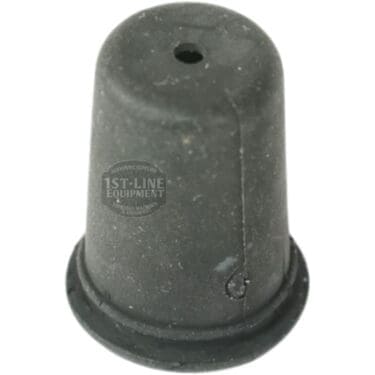 A small, black Lelit 3700075B Water Tank Guide Cup with a round top, central hole, and slightly flared base. The surface appears worn, and 1st-Line Equipment is faintly visible. Compatible as a water tank guide cup. © 2025 1st-line.com