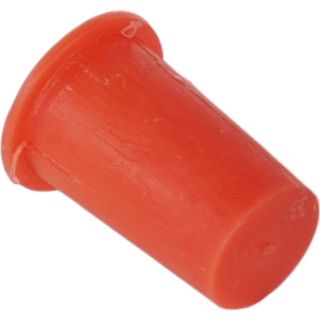 The Lelit 3700075R Water Tank Guide Cup in red is a small, cylindrical plastic accessory with a slightly wider rim at one end, designed for Lelit machines and shown on a white background. © 2025 1st-line.com