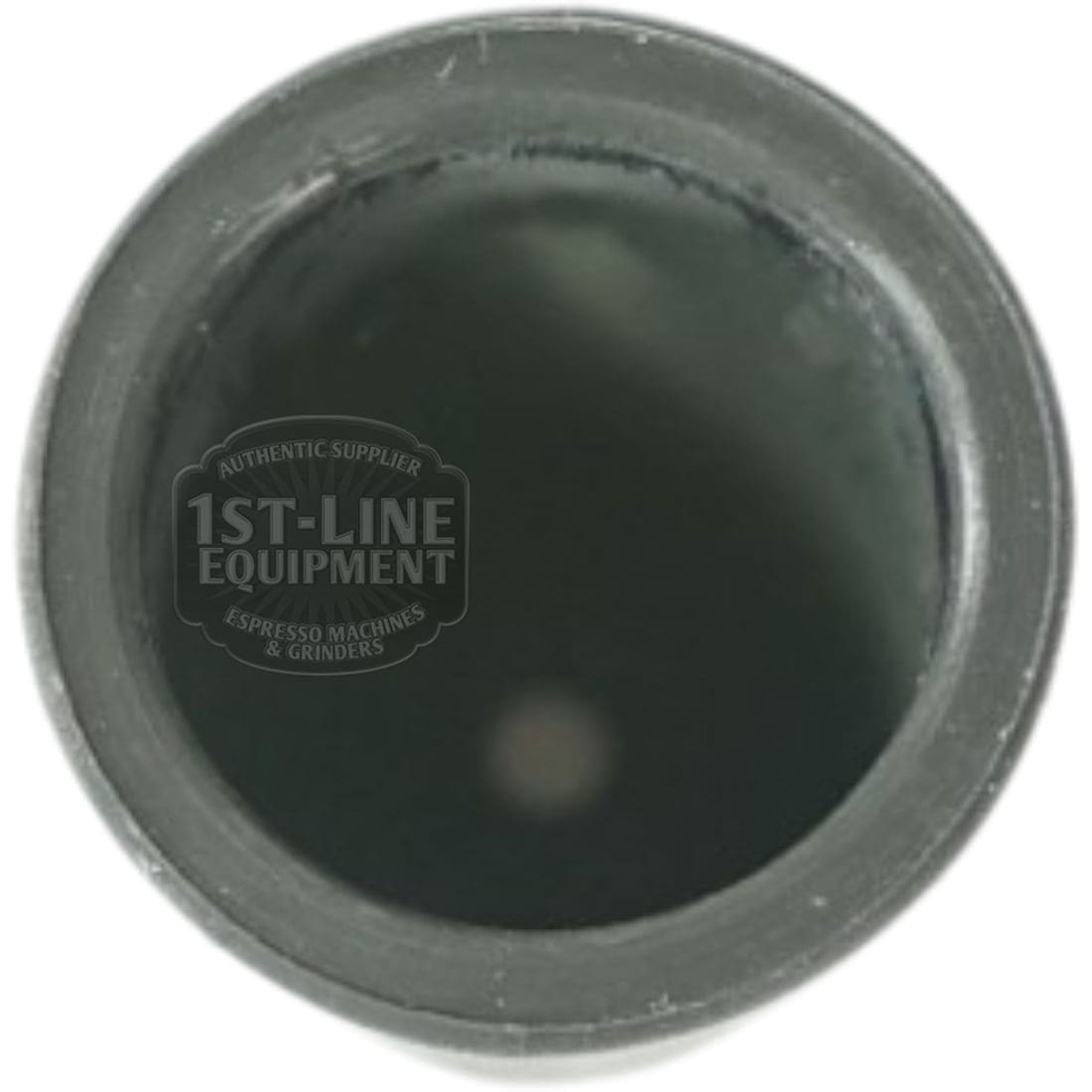 Top view of the black Lelit 3700075B Water Tank Guide Cup, a cylindrical replacement part for espresso machines. A subtle 1st-Line Equipment watermark is visible. © 2025 1st-line.com