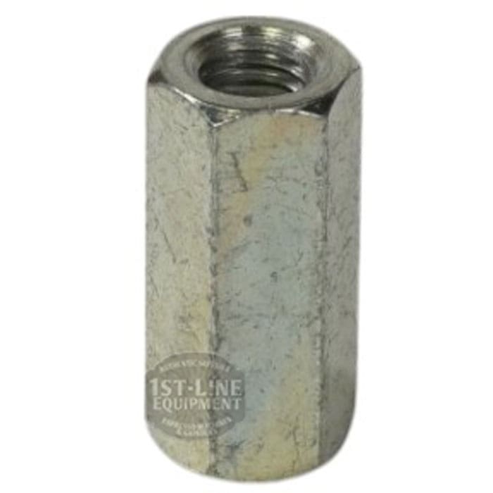 A close-up of the Lelit CD624 Boiler Fixing Spacer—a metallic hex coupling nut with threaded ends, often used in Lelit machines as a boiler fixing spacer. The 1ST-LINE EQUIPMENT watermark is partially visible below. © 2025 1st-line.com