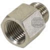 The 1st-line Straight Fitting 1/4M x 1/4F is a metal adapter with 1/4 male and female threads, ideal for connecting pipes or hoses. © 2025 1st-line.com