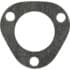 The Nuova Ricambi 700863 Heating Element Gasket is a flat, dark gray, triangular gasket with a large central hole and three smaller holes near each corner, designed for heating element installation.