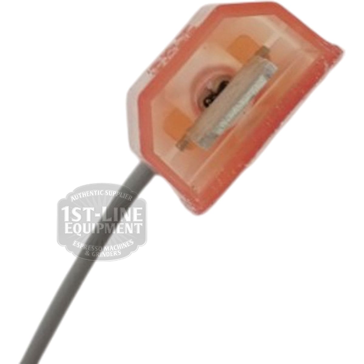 Close-up of the Bunn - 12274.0002 Socket with Leads, featuring a transparent angled plastic casing and gray wire, commonly used in electronic or espresso machine equipment. © 2025 1st-line.com