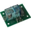 The Rancilio 34070111 Relay PC Board Omicron Timer features a green board with a blue transparent relay, marked 5V DC and electrical ratings—perfect for Rancilio espresso machines or use with Omicron Timer systems. © 2025 1st-line.com