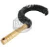 The Coffee Pot Cleaning Brush - 10 inch features a curved design, wooden handle, and black bristles, making it ideal for cleaning espresso machines, grinders, and pots with ease.